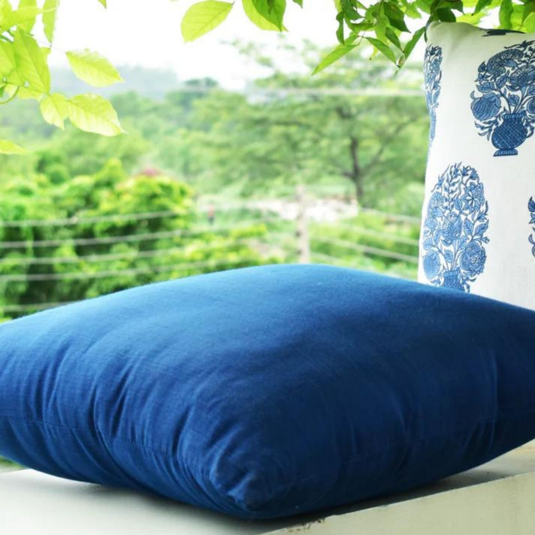 Royal Blue Silk Cushion Cover | Set Of 2 | 16 x 16 Inch