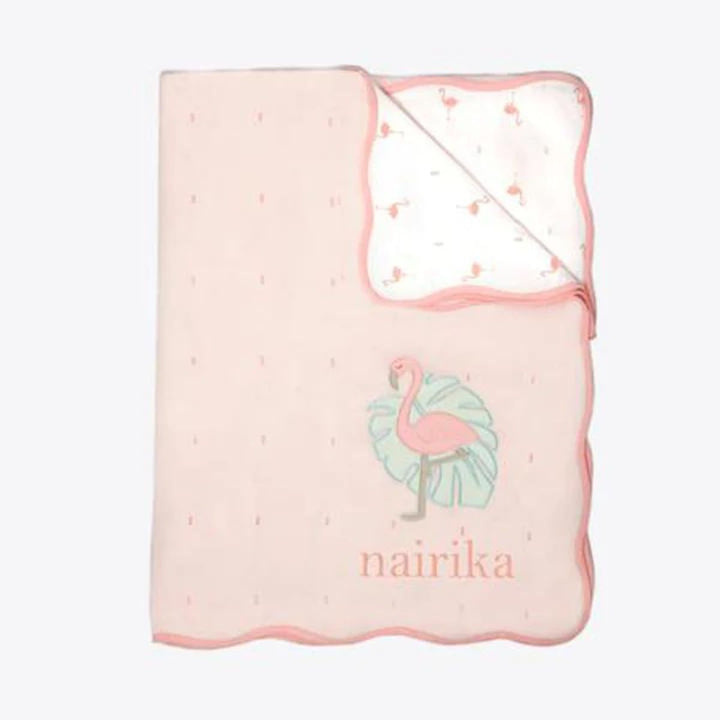 Flamingo Print Pink Cot Bedding Set For Babies | Nursery Essential | Organic Cotton | Set Of 6