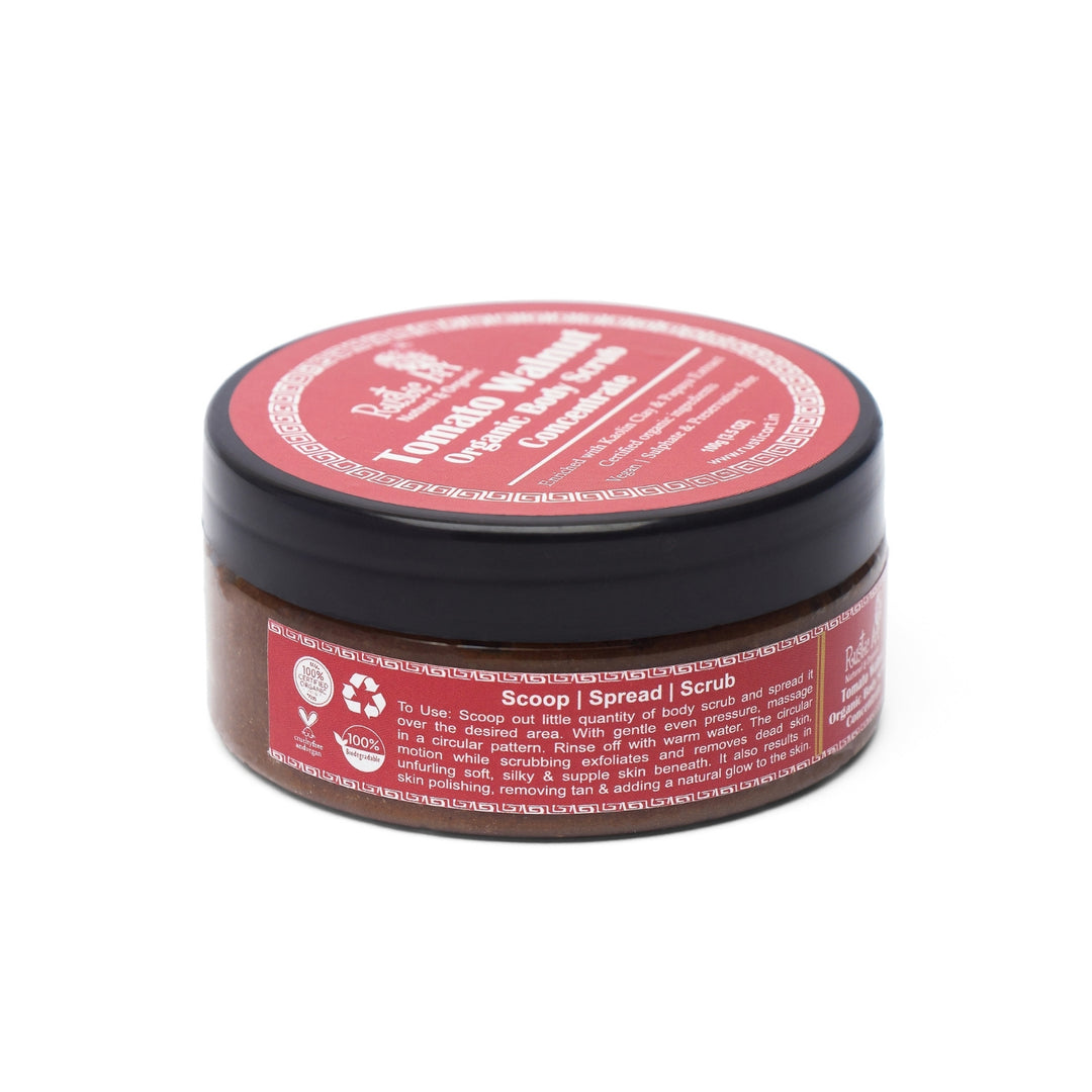 Tomato Walnut Body Scrub Concentrate | Gentle Exfoliator | Calm Fragrance