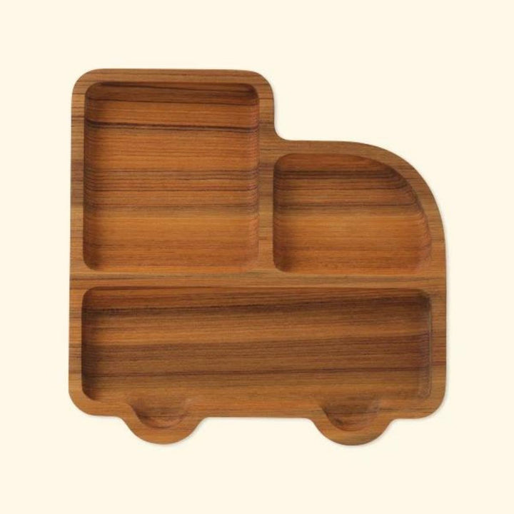 Teakogram Chicago Truck Platter | Premium Teak Wood | Hand-Crafted | 9 Inch