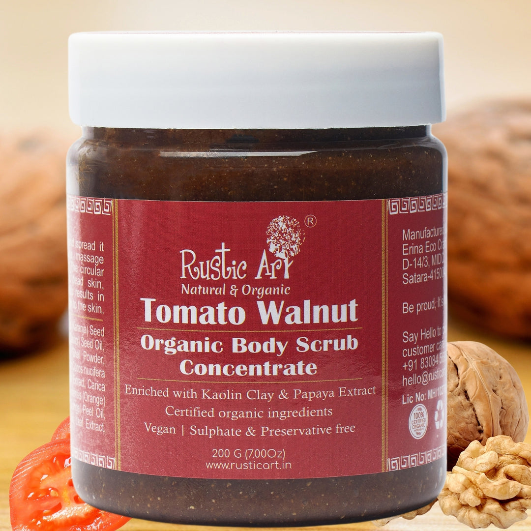 Tomato Walnut Body Scrub Concentrate | Gentle Exfoliator | Calm Fragrance