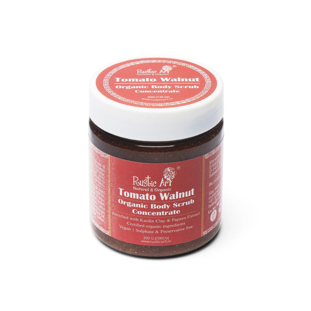 Tomato Walnut Body Scrub Concentrate | Gentle Exfoliator | Calm Fragrance