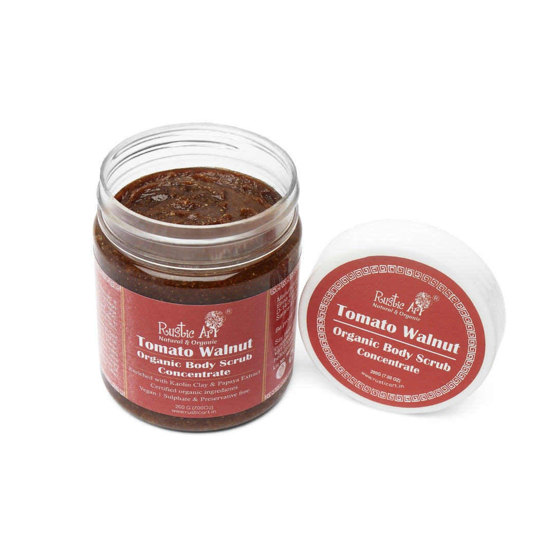 Tomato Walnut Body Scrub Concentrate | Gentle Exfoliator | Calm Fragrance