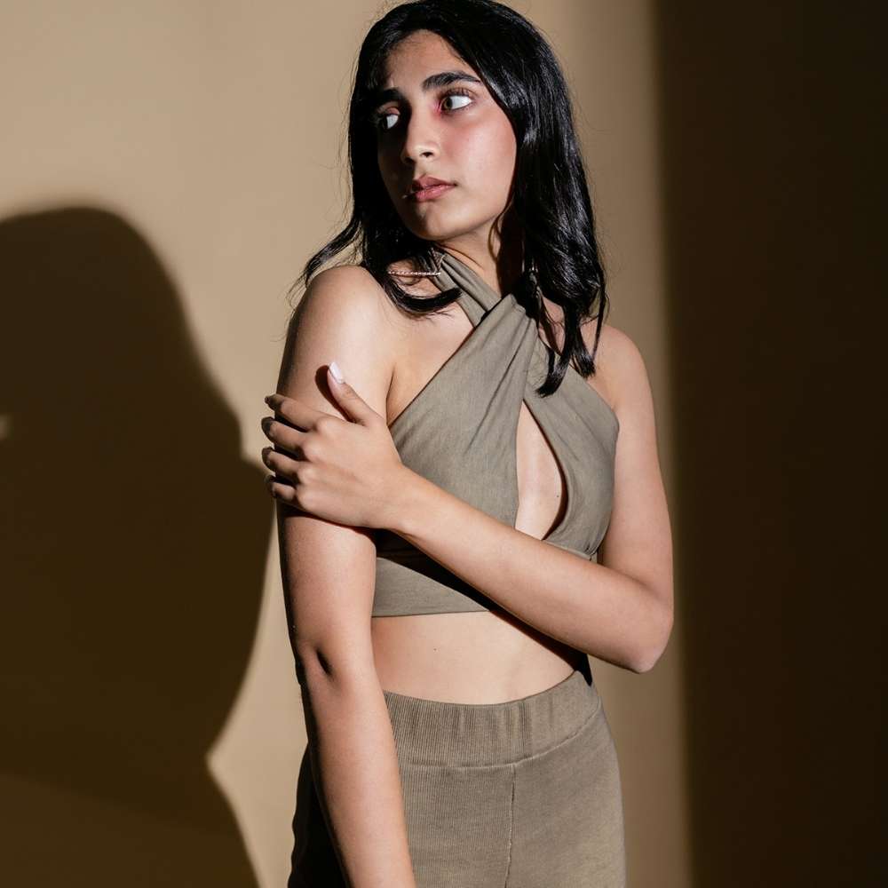 Bralette Top | Stylish Sustainable | Party Wear | Olive