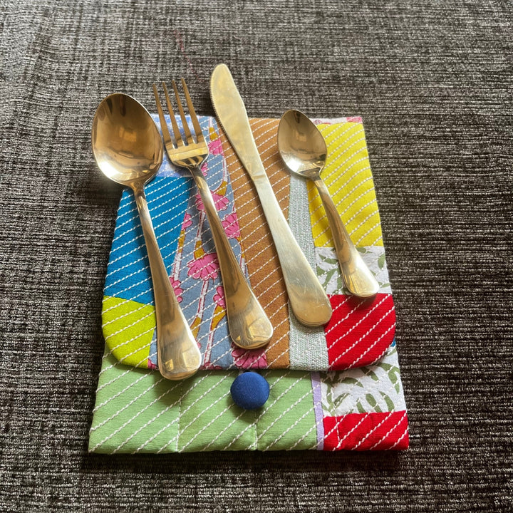 Multi Coloured Cutlery Cover | Apt for Travel and Lunch Box