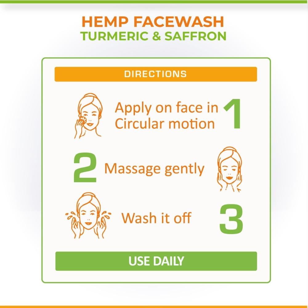 Hemp, Saffron & Turmeric Facewash | Acne Control | Detoxifying | 50 ML