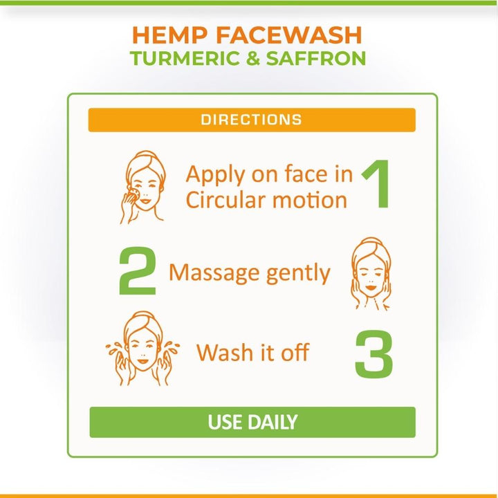 Hemp, Saffron & Turmeric Face Wash | Acne Control | Detoxifying | 200 ML