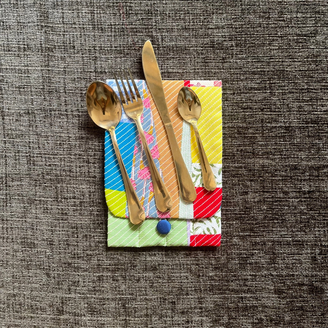 Multi Coloured Cutlery Cover | Apt for Travel and Lunch Box