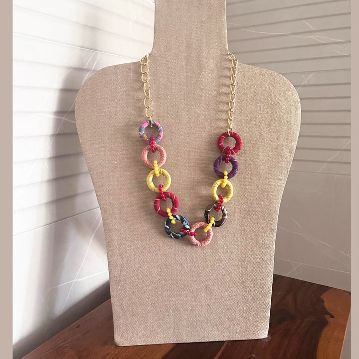 Multi Colour Neckpiece For Women | Playful Design | Vibrant | Multi Coloured | Casual