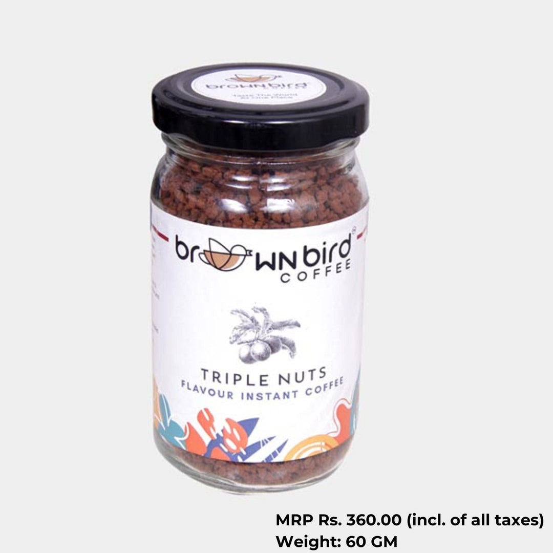 Triple Nuts Instant Coffee Powder | Gluten Free | Medium Roast | Malty & Toasted