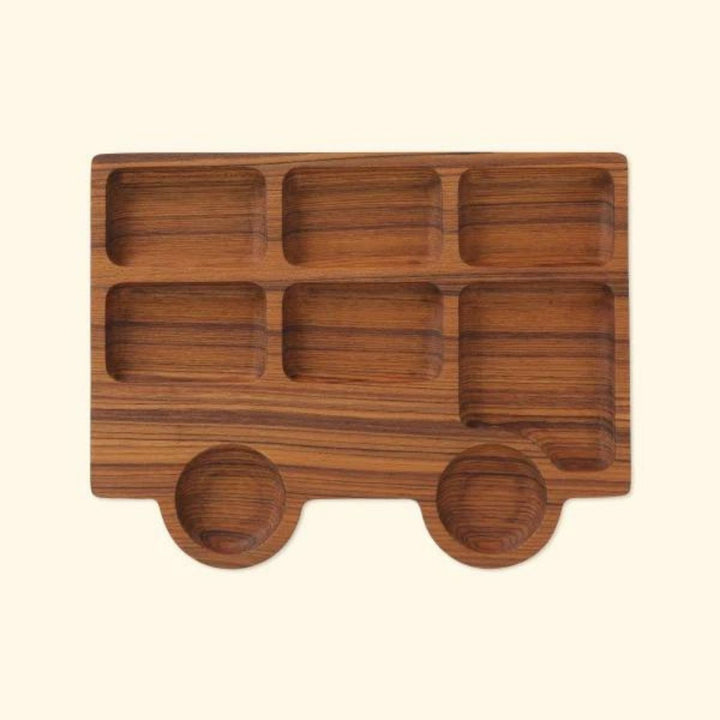 Teakogram London Bus Platter | Premium Teak Wood | Hand-Crafted | 11 Inch