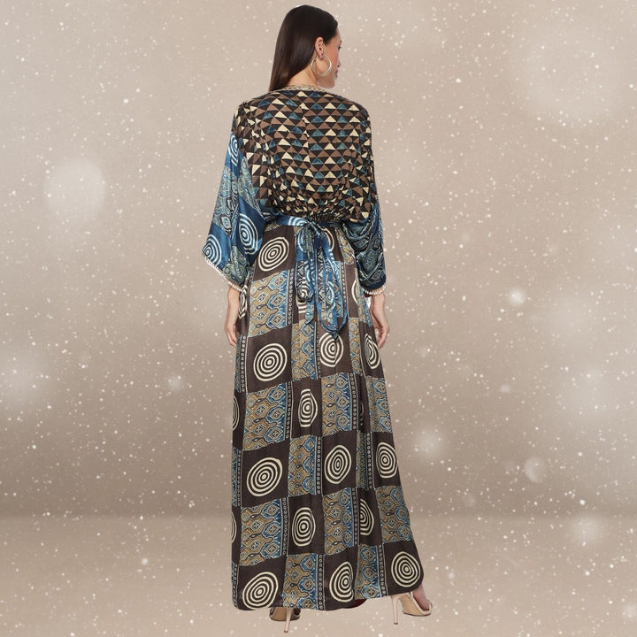 Ella Ajrakh Modal Kaftan | Hand-Block Print | Serene Sophistication