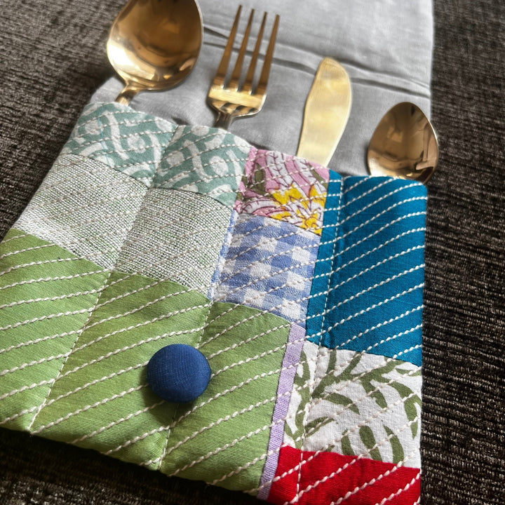 Multi Coloured Cutlery Cover | Apt for Travel and Lunch Box