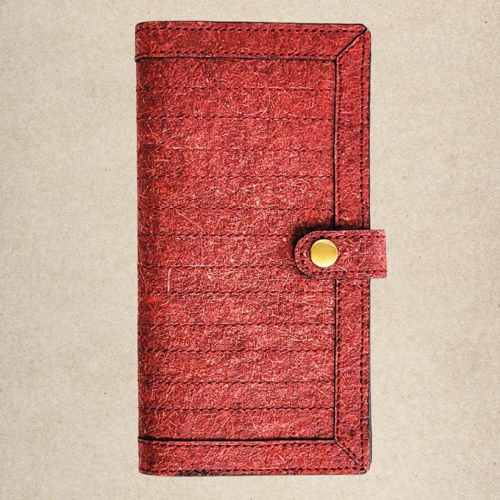 Garnet Maroon Hand Wallet | Made of Coconut Leather | Natural Dye | Vegan