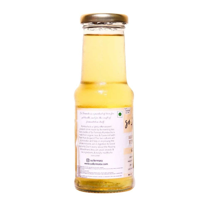 Handcrafted Ginger Kombucha | Organic | Probiotic | Gut Health | 200 ML