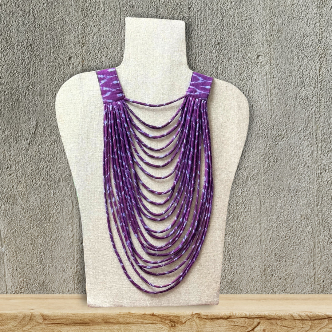 Magenta Ikat Necklace For Women | Boho Look | Multi Strands | Exquisite Design 