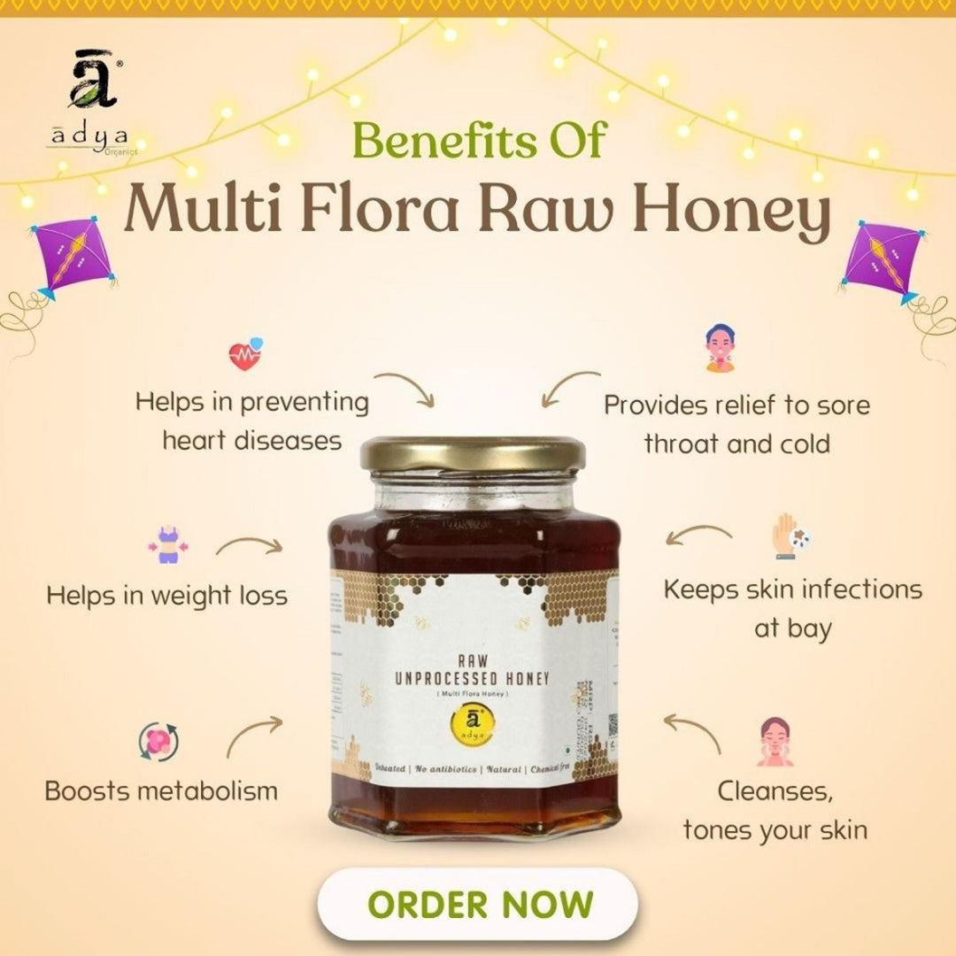 Multi Flora Raw Honey | 100% Pure | Raw & Unprocessed | Preservatives-Free