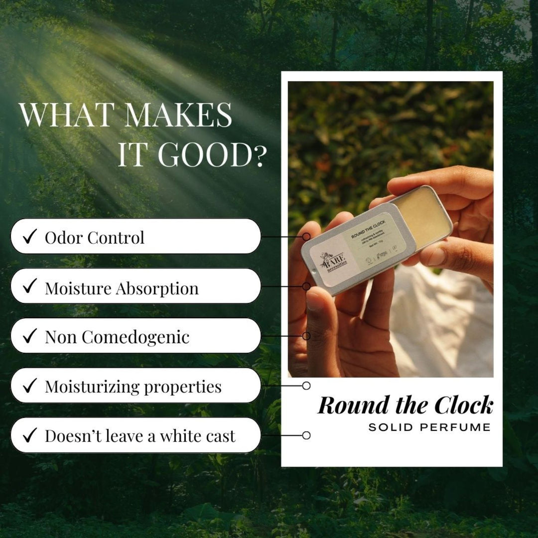 Round The Clock Solid Perfume | Moisturizing | Travel Friendly | 15 GM