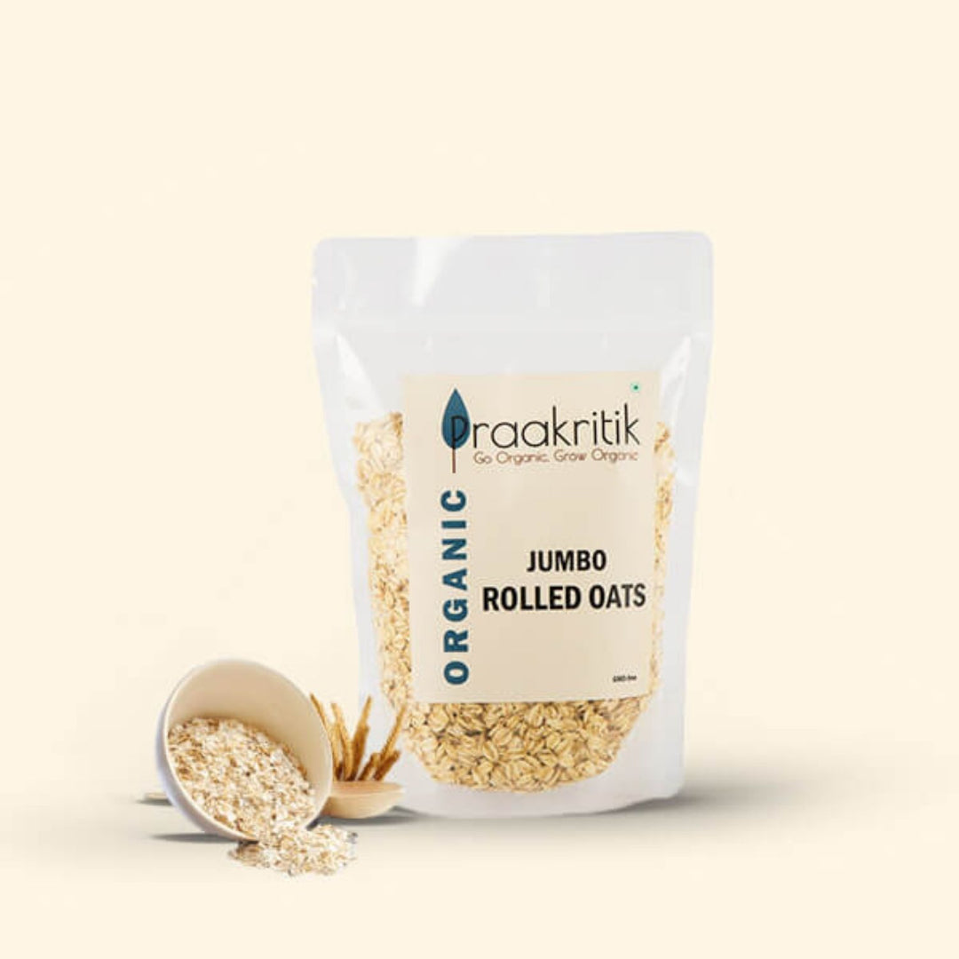 Organic Jumbo Rolled Oats | Crisp & Nutty Flavour | Nutrients Rich | 500 GM