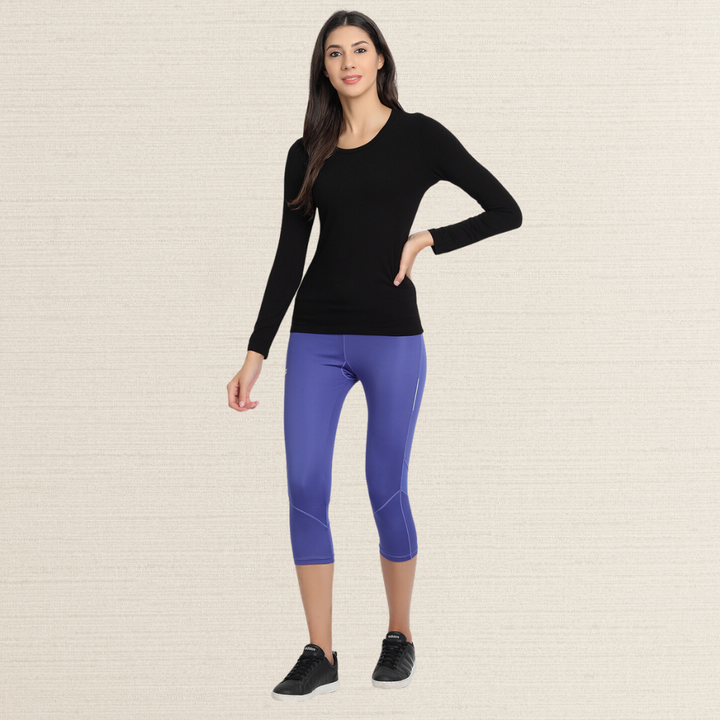 Full Sleeve T-Shirt | Bamboo Fabric | Comfortable | Women Active Wear | Black