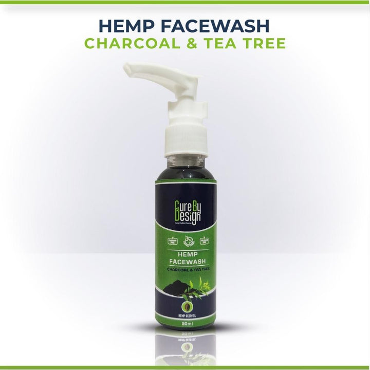 Hemp, Charcoal & Tea Tree Oil Facewash | Acne Control | Detoxifying | 50 ML