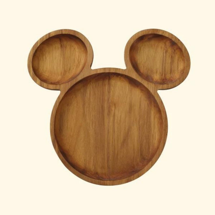 Teakogram Mickey Mouse Platter | Premium Teak Wood | Hand-Crafted | 9 Inch