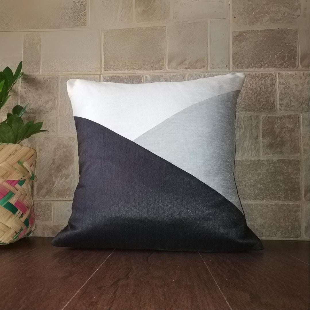 Black & Grey Geometrical Cushion Covers | Hand-Crafted | 16" x 16"