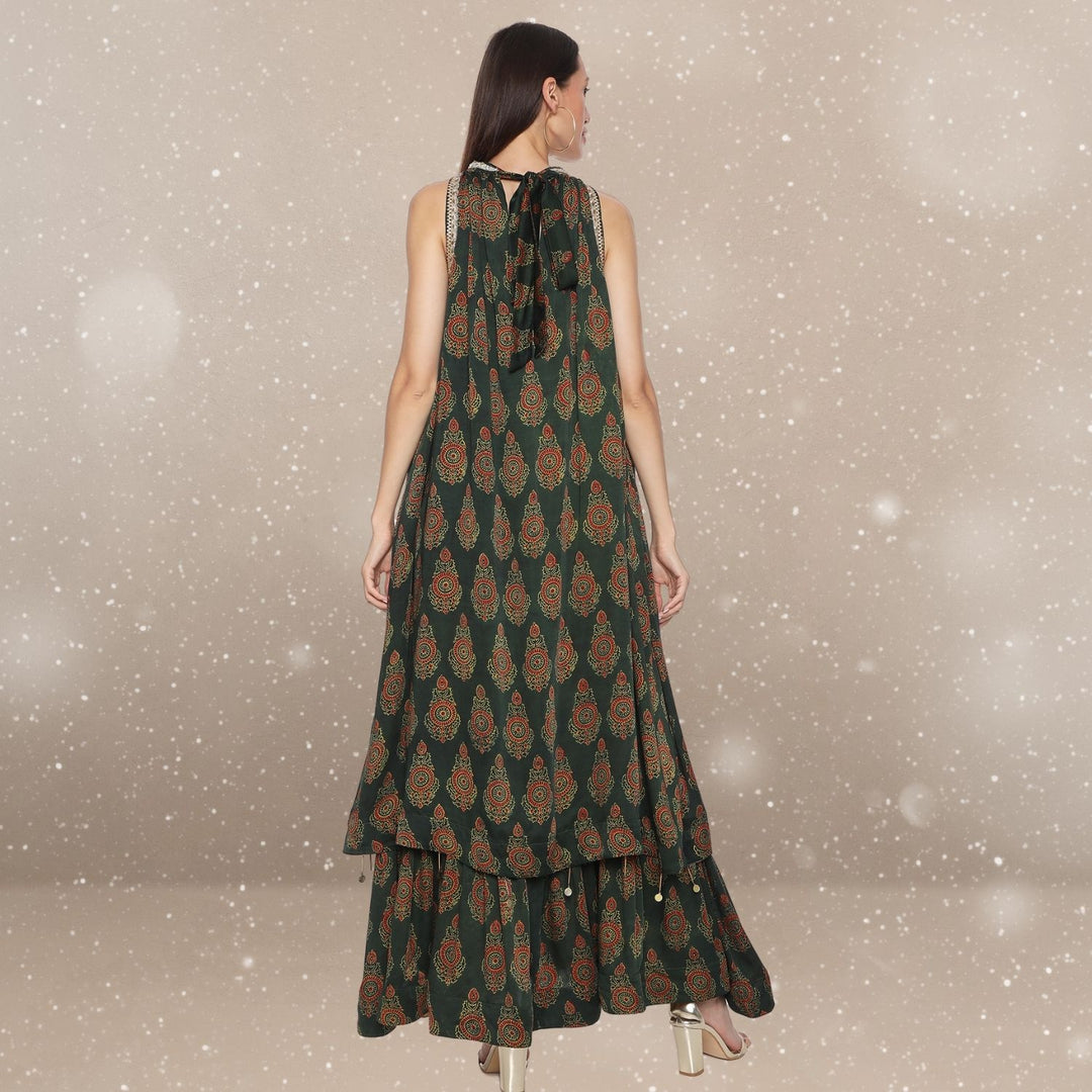 Chiara Ajrakh Maxi Dress | Hand-Block Print | Serene Sophistication