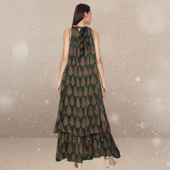 Chiara Ajrakh Maxi Dress | Hand-Block Print | Serene Sophistication