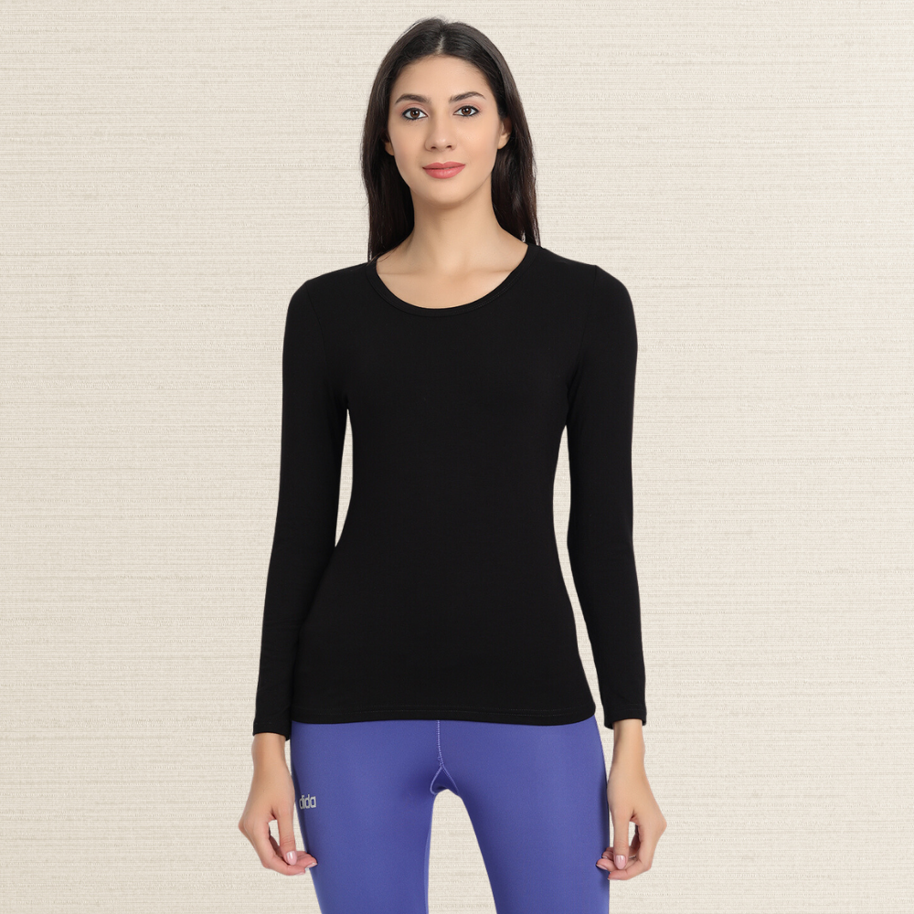 Full Sleeve T-Shirt | Bamboo Fabric | Comfortable | Women Active Wear | Black