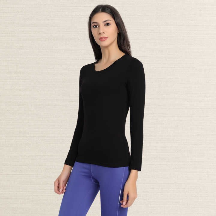 Full Sleeve T-Shirt | Bamboo Fabric | Comfortable | Women Active Wear | Black