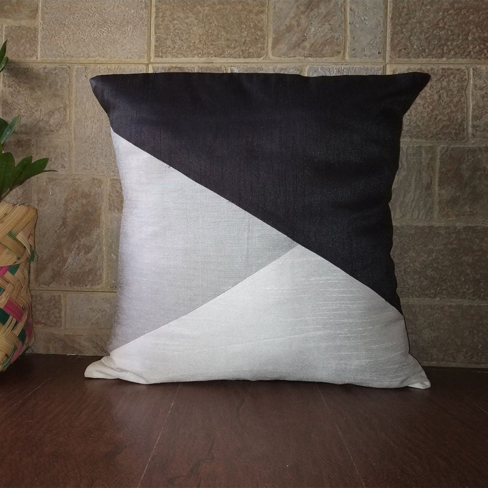 Black & Grey Geometrical Cushion Covers | Hand-Crafted | 16" x 16"