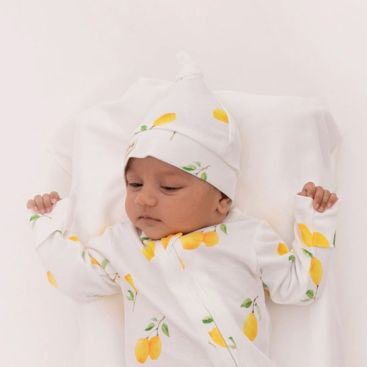 Lemon Print Ultra Soft Baby Beanie / Hat | 100% Cotton | Unisex