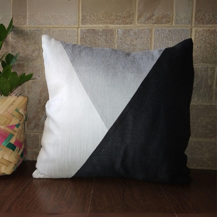 Black & Grey Geometrical Cushion Covers | Hand-Crafted | 16" x 16"