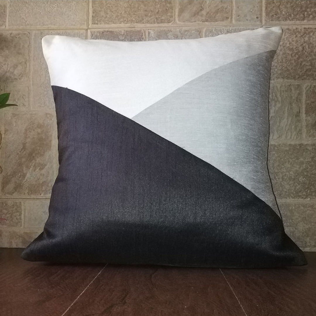 Black & Grey Geometrical Cushion Covers | Hand-Crafted | 16" x 16"