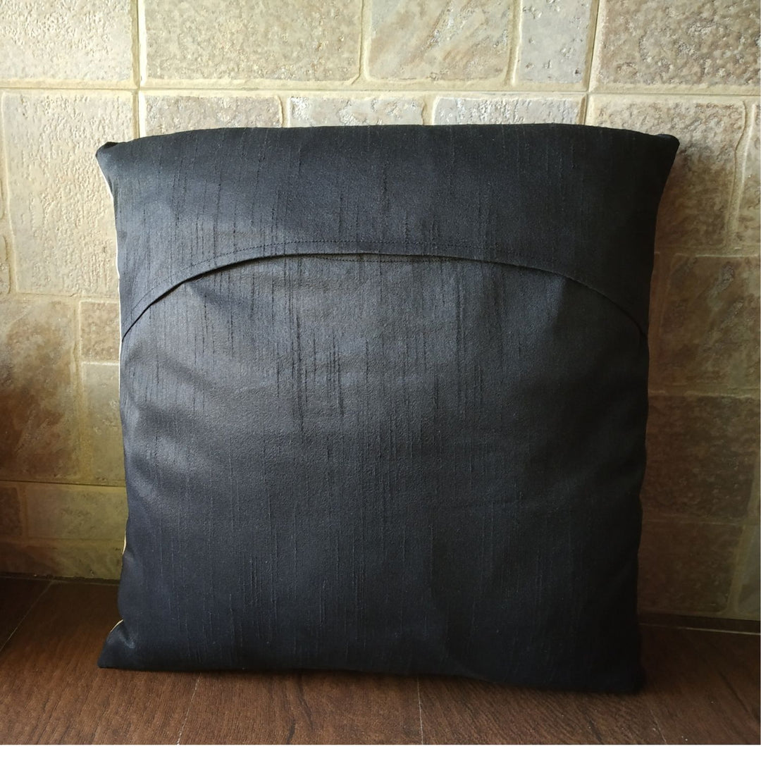 Black & Grey Geometrical Cushion Covers | Hand-Crafted | 16" x 16"