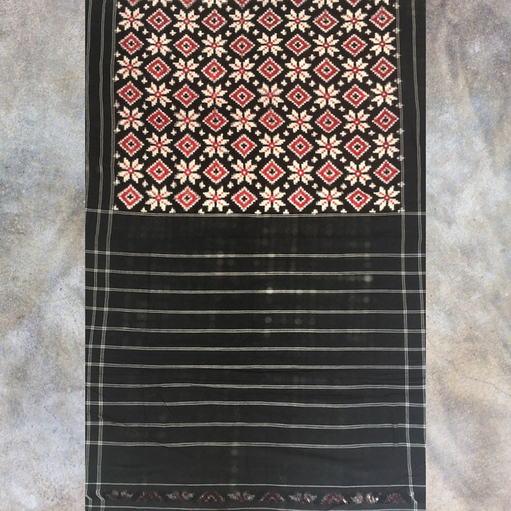 Black Pochampally Double Ikat Saree | Cotton | Colour Rich | Elegant Rich