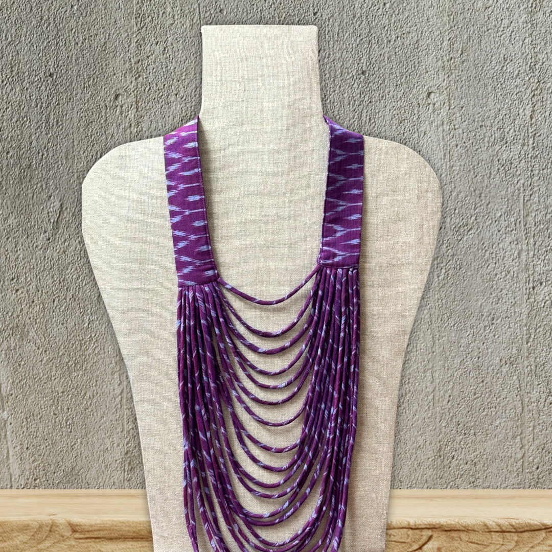 Magenta Ikat Necklace For Women | Boho Look | Multi Strands | Exquisite Design 