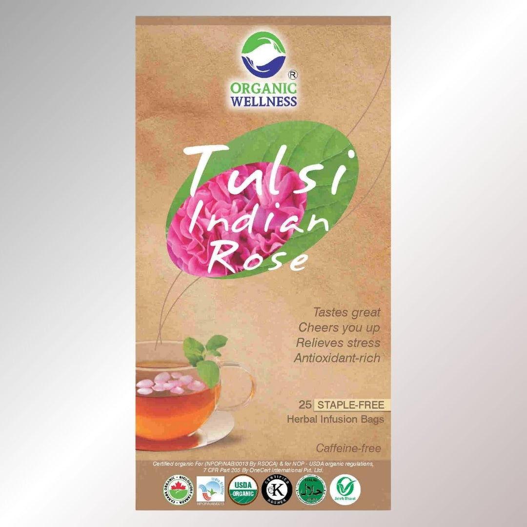 Tulsi Indian Rose | Refreshing & Nurturing | Organic | 25 Staple-Free Tea Bags