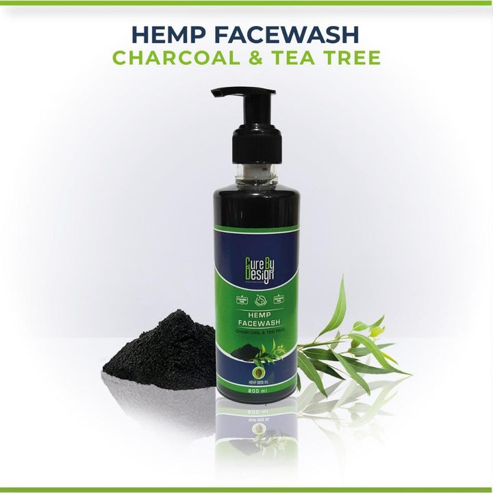 Hemp, Charcoal & Tea Tree Oil Facewash | Acne Control | Detoxifying | 200 ML