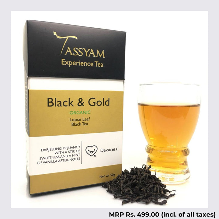 Black & Gold Tea | Organic | De-Stress Tea | Hand-Picked & Hand-Blended | 50 GM