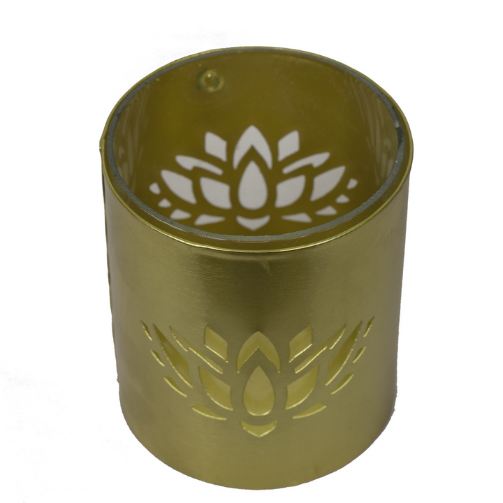 Roshni Golden Lotus Candle Holder | Classic Style | Table Top Accent | Festive Decor | Hand-Crafted | 4"