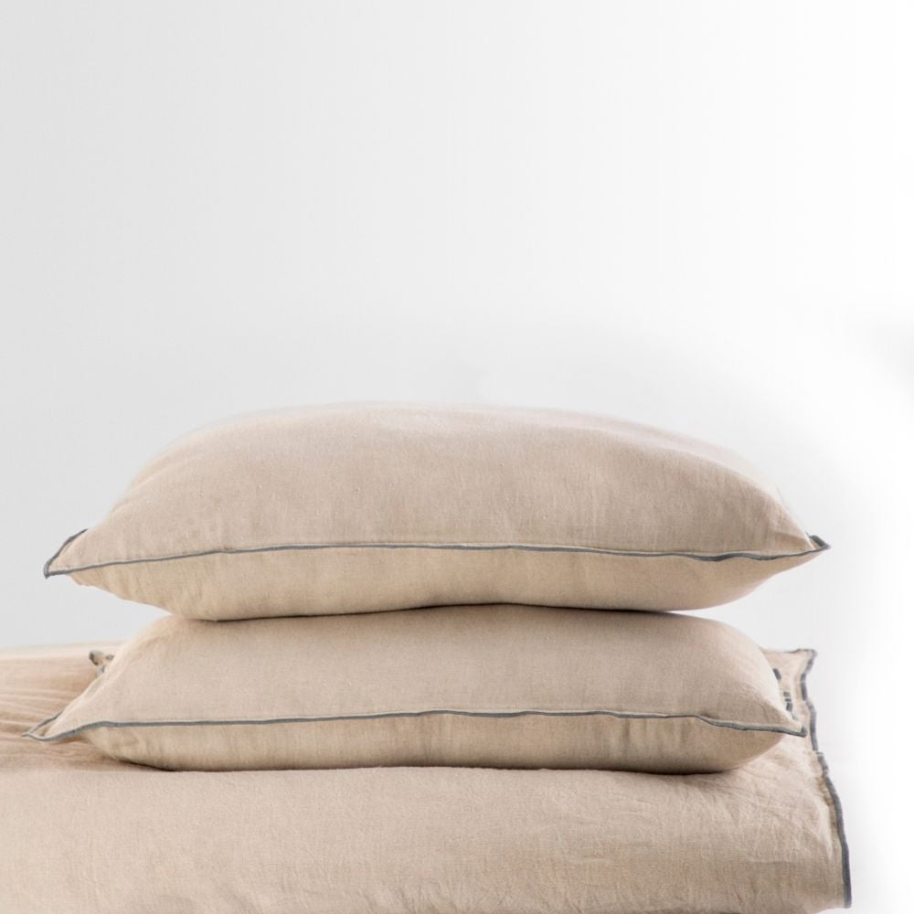 Subtle Oatmeal Duvet Cover Set | Sustainably Made of Organic Linen | Easy Care