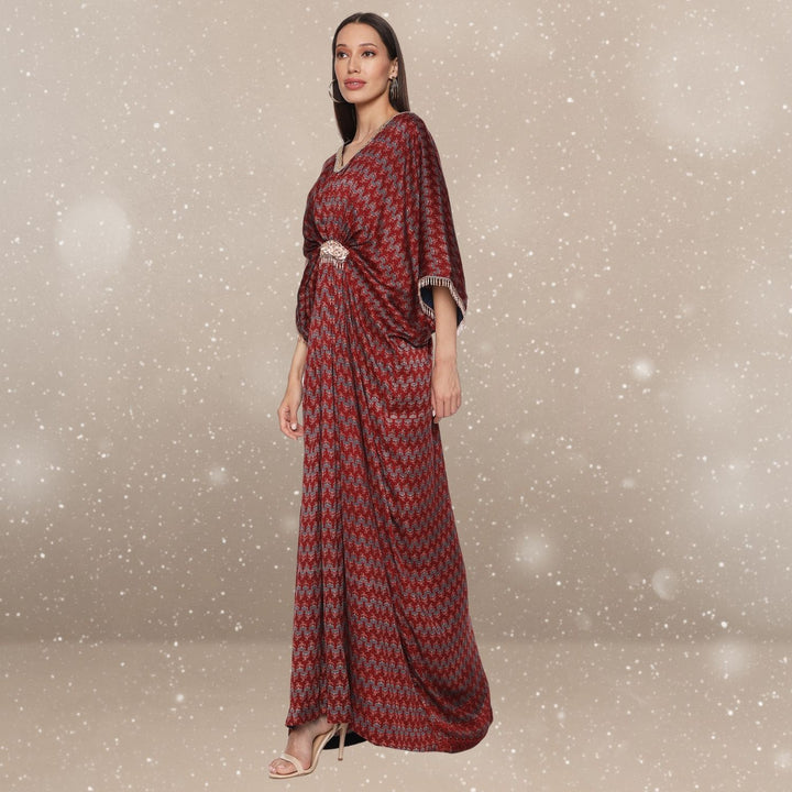 Anna Ajrakh Modal Kaftan | Hand-Block Print | Serene Sophistication