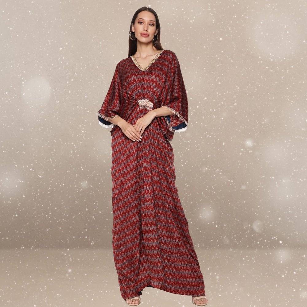 Anna Ajrakh Modal Kaftan | Hand-Block Print | Serene Sophistication