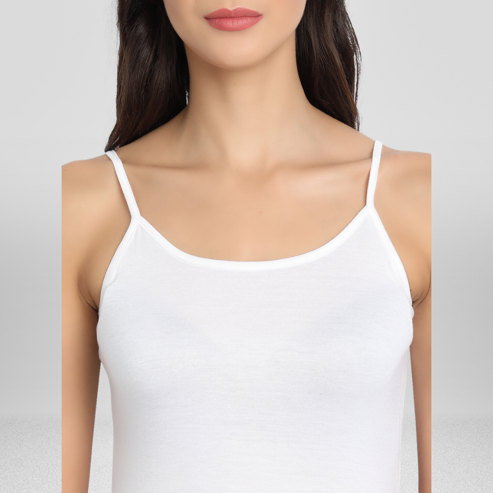 Camisole | Super Light | Well-Fitted | Bamboo Fabric | Inner Wear | Comfortable | White