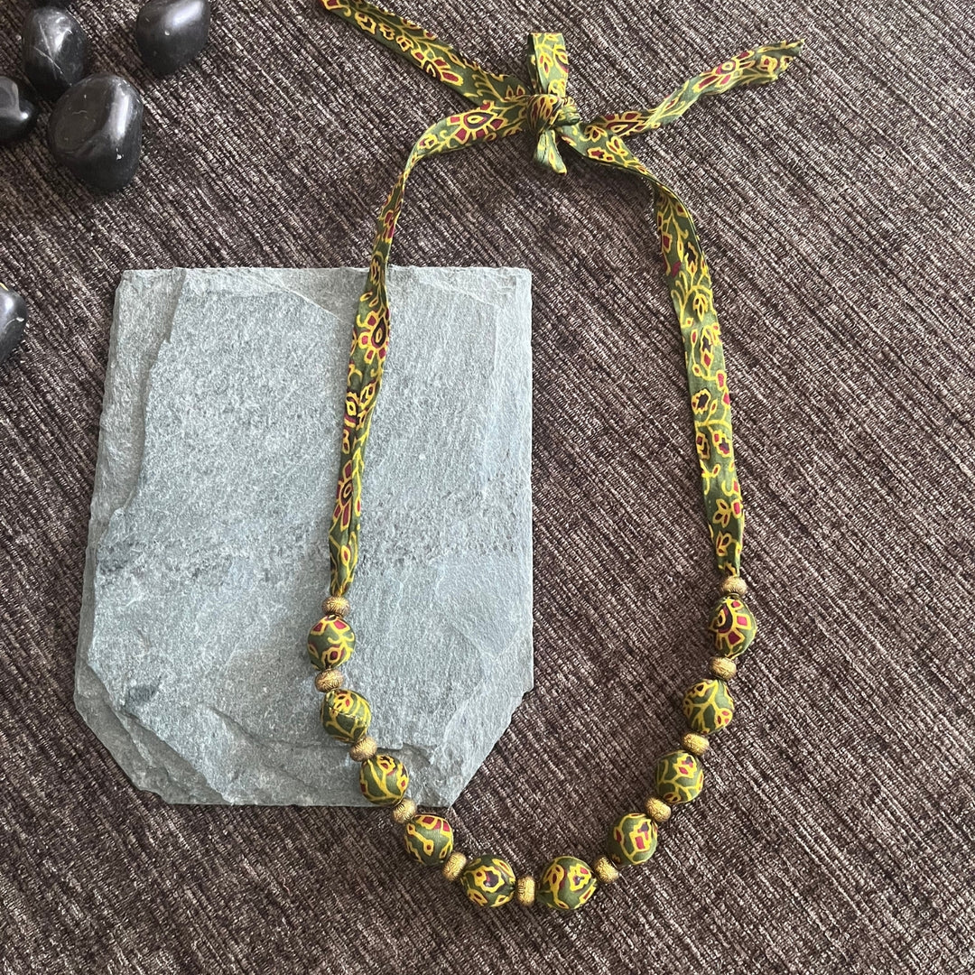 Green Necklace For Women | Chain of Beads | Aesthetically Designed & Artistic