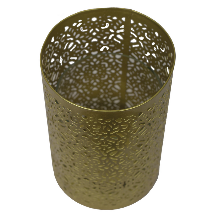 Roshni Jaali Pillar Candle Holder |  Classic Style | Table Top Accent | Festive Decor | Hand-Crafted | 6"