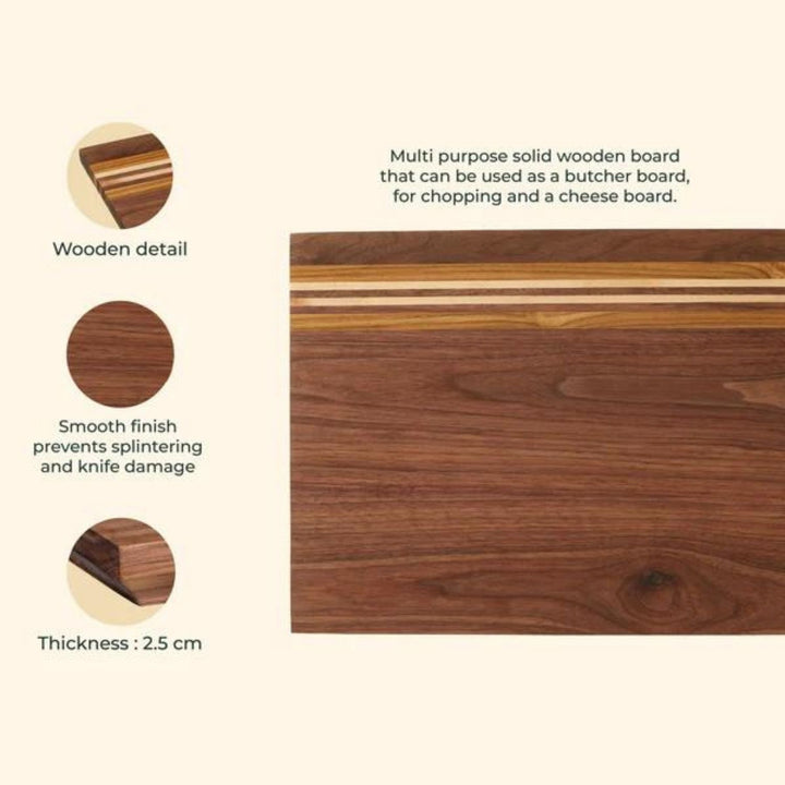 Grado Butcher Board | American Walnut Wood | Hand-Crafted | 16 Inch