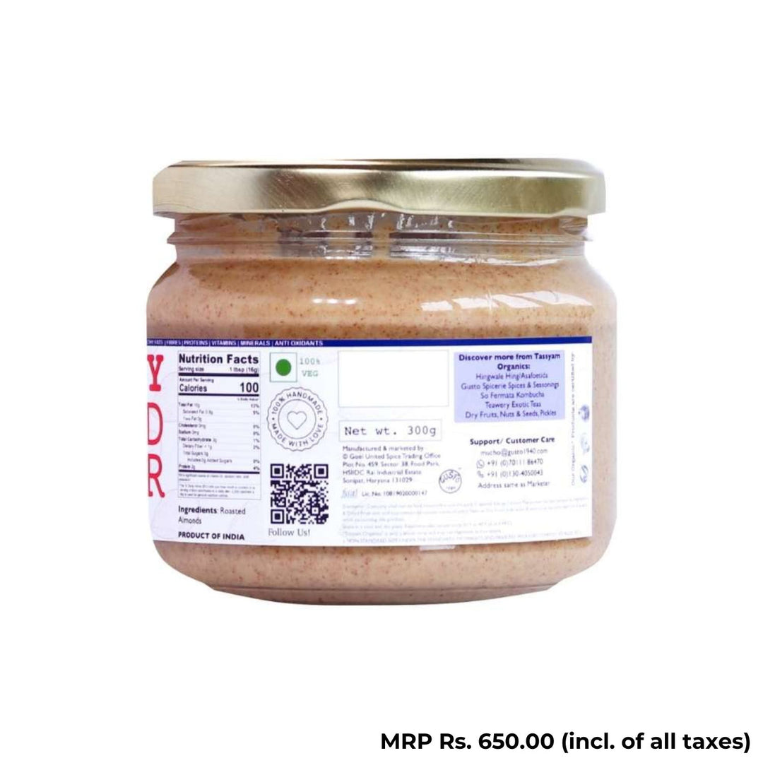 Crunchy Almond Butter | Organic |  Natural | Gluten Free |300 GM